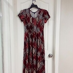 Sami & Jo Red and Black Geometric Maxi Dress